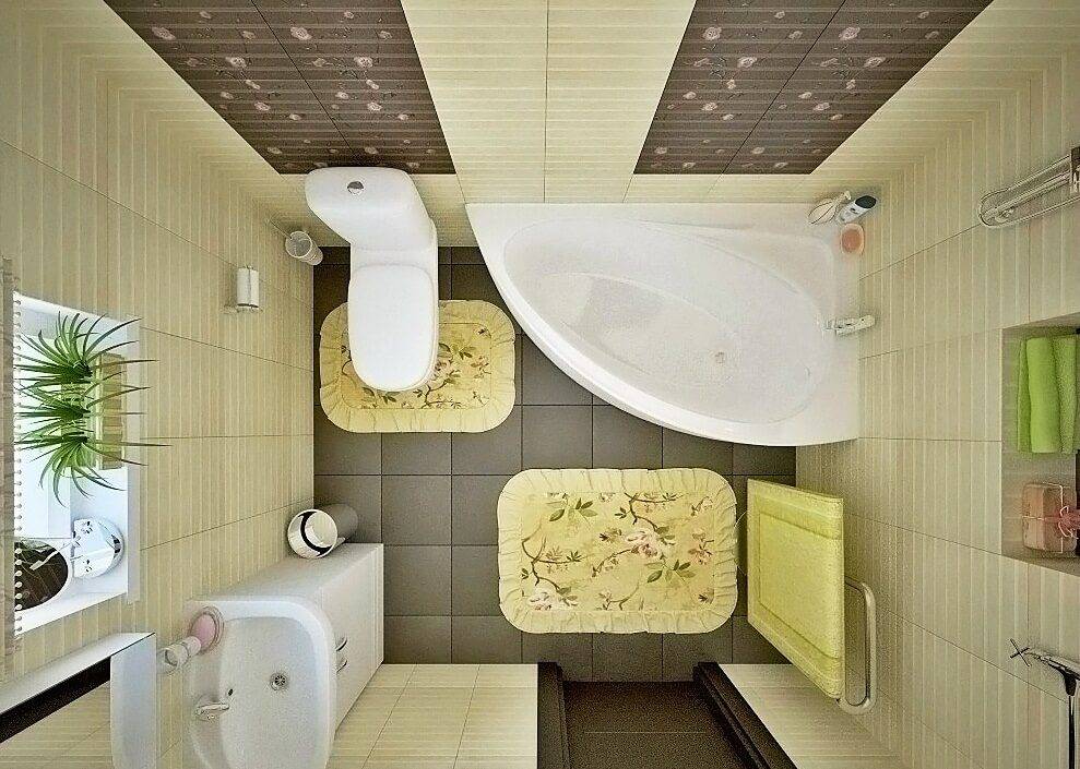 Дизайн совмещенного санузла 3 кв. м: 53 фото ванных комнат с туалетом и стиральной машиной