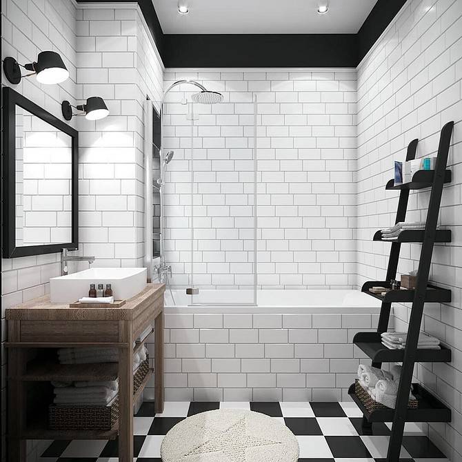 Плитка кабанчик в ванной: 30+ фото примеров использования плитки