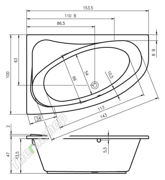 Подразделение акриловых ванн: по размерам, конфигурации, функционалу