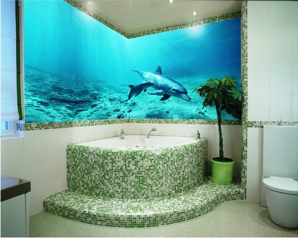 Фотоплитка для ванной комнаты: современный яркий дизайн
