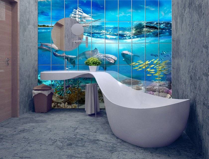 3d плитка – решение для создания декора ванной