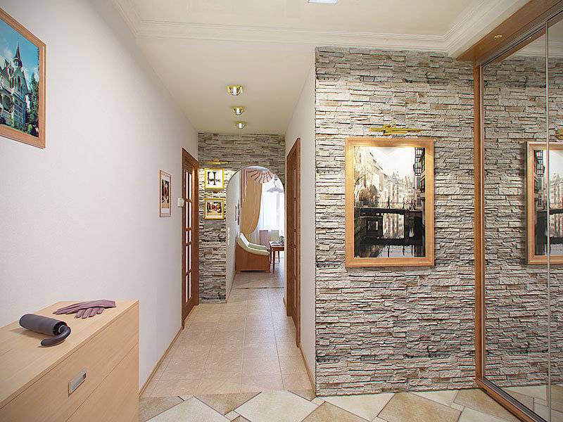 Отделка коридора декоративным камнем. особенности работы и варианта дизайна