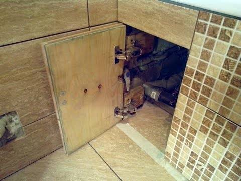 Люк для ванной комнаты под плитку: виды, размеры, установка