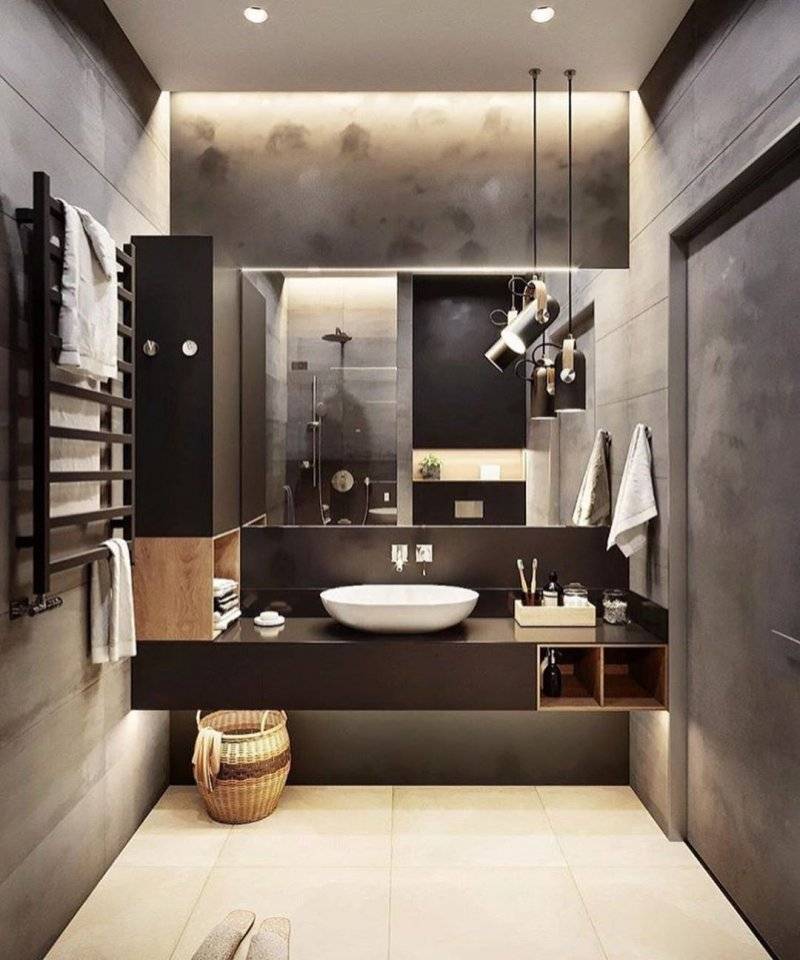Дизайн ванной комнаты в стиле лофт (14 фото)
