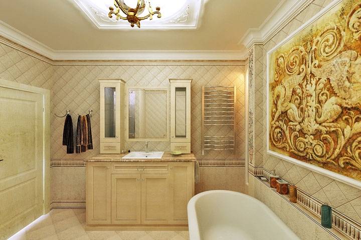 Ванная комната в классическом стиле, 11 фото