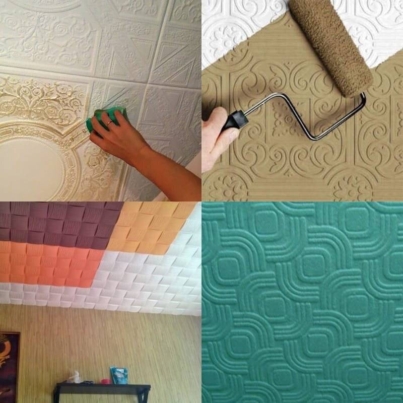 Чем покрасить плитку на потолке, советы по выбору, технология покрытия пенопласта и дальнейший уход