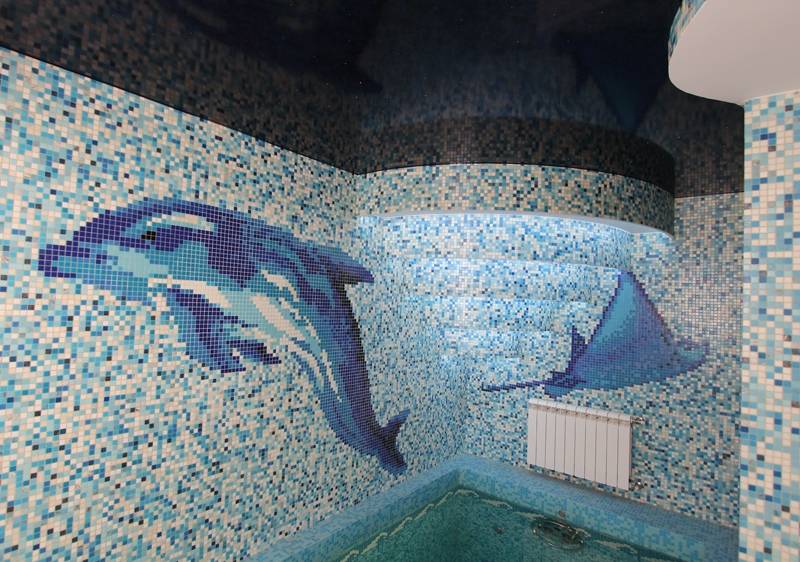 Отделка бассейна: технология укладки мозаики и плитки