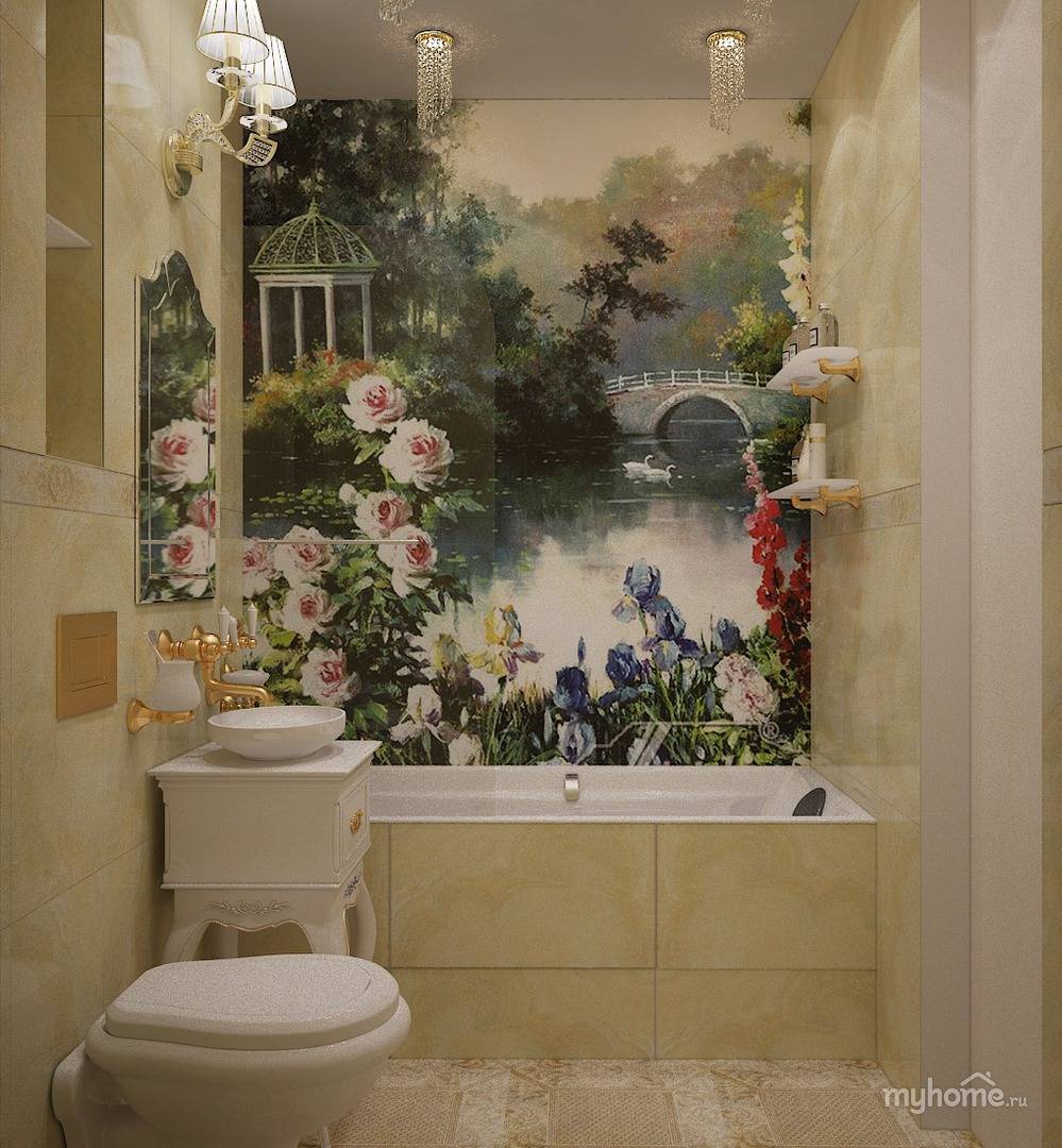 Декор ванной комнаты плиткой +50 фото примеров и способов