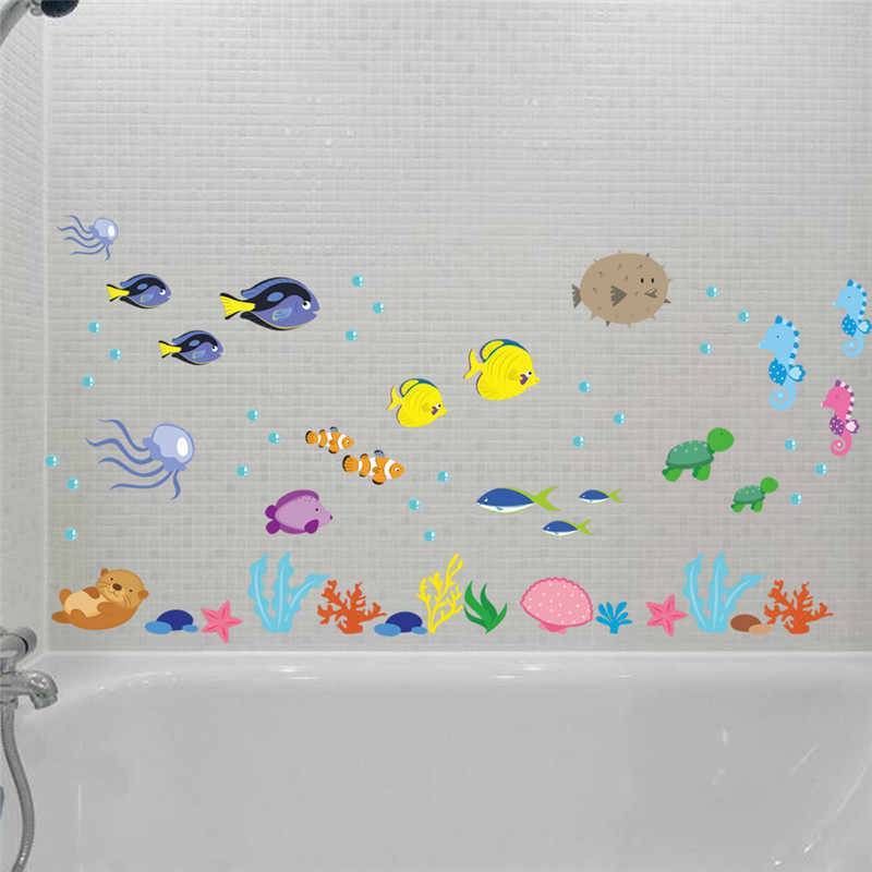 Наклейки на стены в ванной: оригинальный и практичный способ декорирования