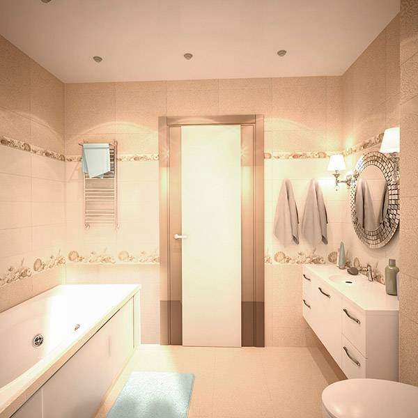 Дизайн светлой ванной комнаты