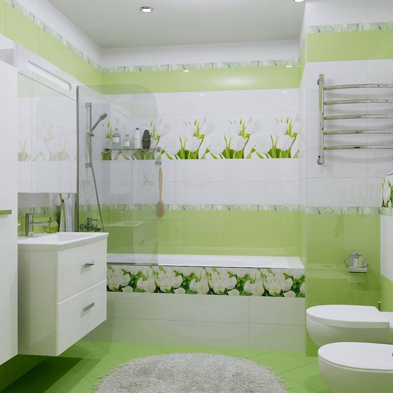 Зеленая ванная комната – атмосферный интерьер на 80 фото