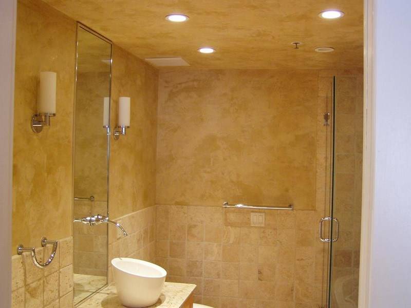 Фото ванной комнаты с декоративной штукатуркой фото