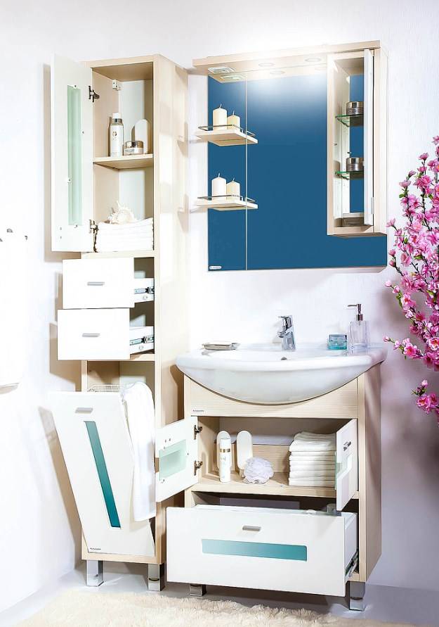 Шкаф-пенал для ванной комнаты (100 фото): 5 вариантов напольных, подвесных и угловых шкафов