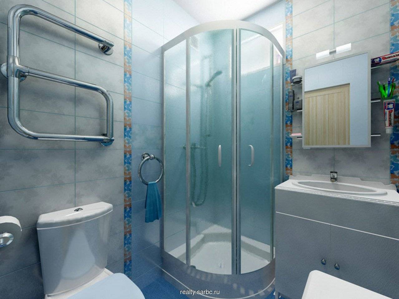 Каждый метр использован с фантазией: планировка и размещение ванных с душевыми кабинами на фото
