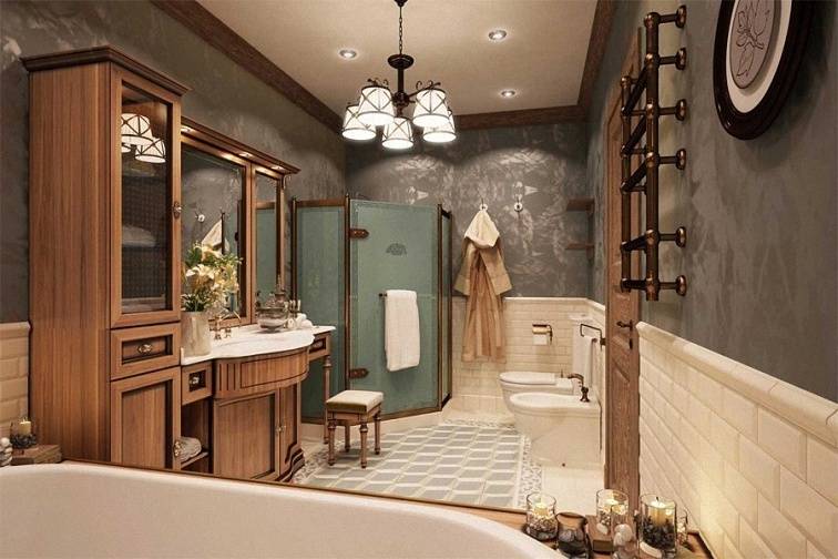 Ванная комната в стиле кантри: как создать домашний уют (65 фото)