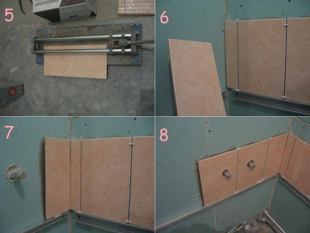 Как класть плитку на гипсокартон в ванной комнате — инструкция по укладке (фото, видео)