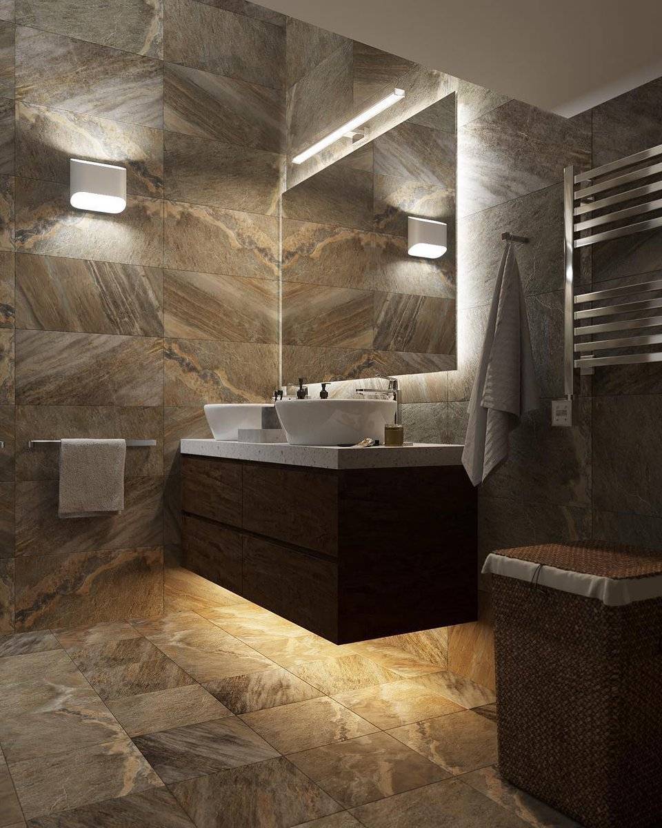 Отделка ванной керамогранитом фото дизайн комнаты