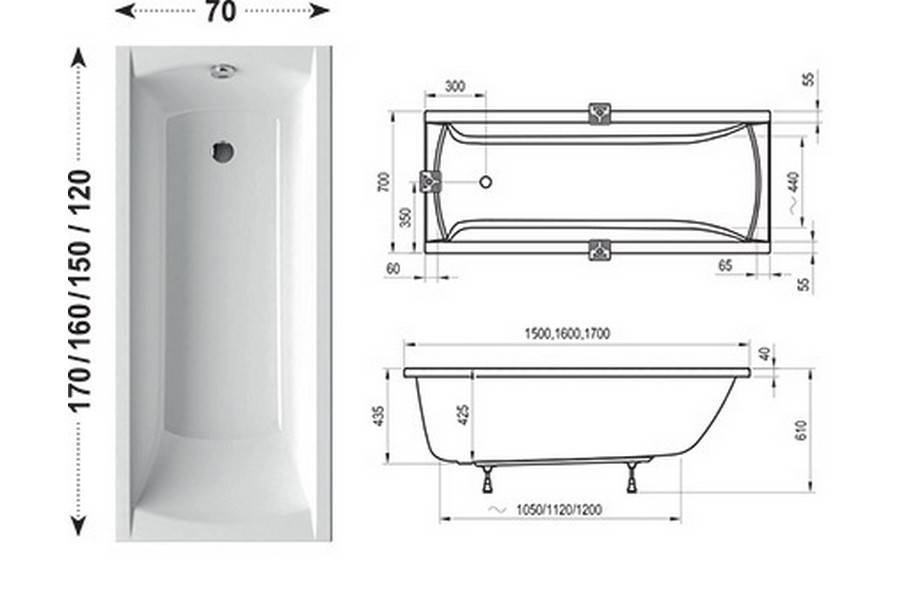 Размеры стальных ванн: какие существуют, маленькие и большие габариты
