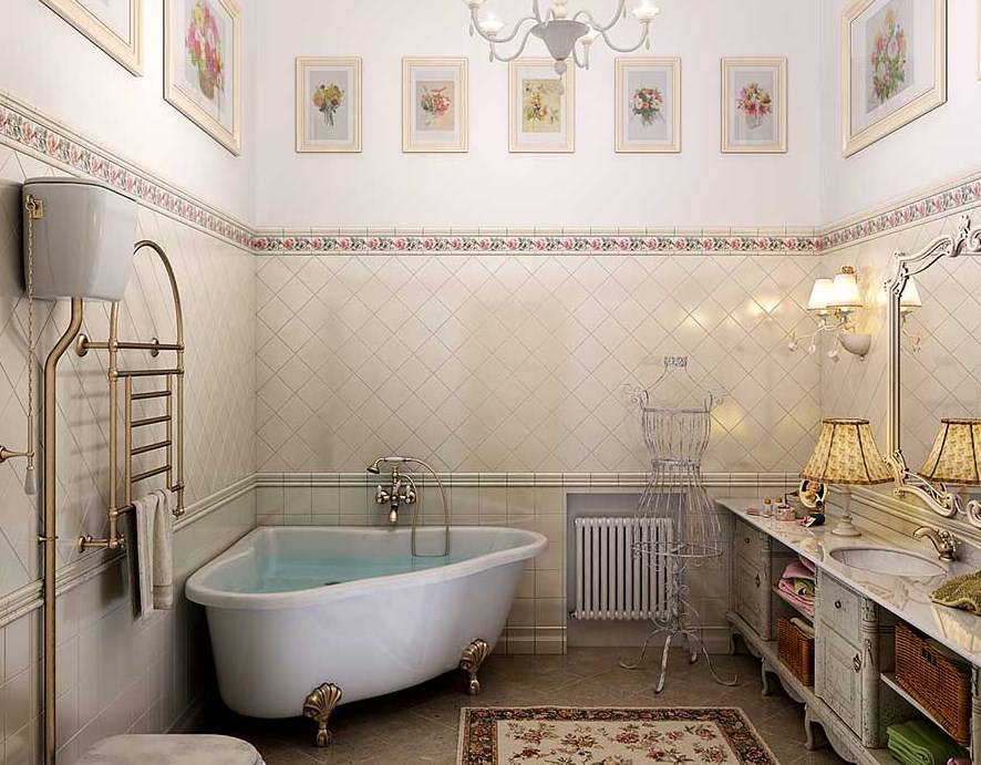 Ванная комната в стиле прованс, 100+ фото