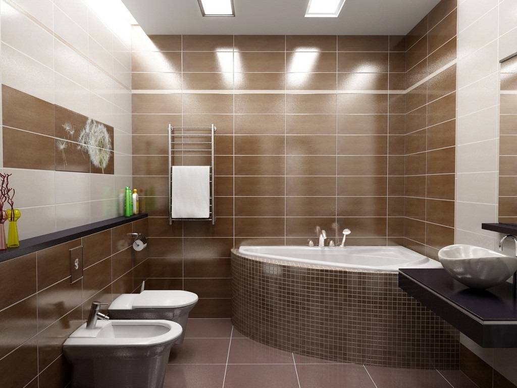 Отделка стен ванной комнаты плиткой: варианты