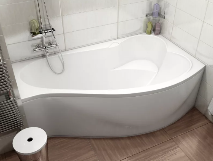 Акриловая асимметричная ванна: описание размеров, ванные нестандартной формы, угловые