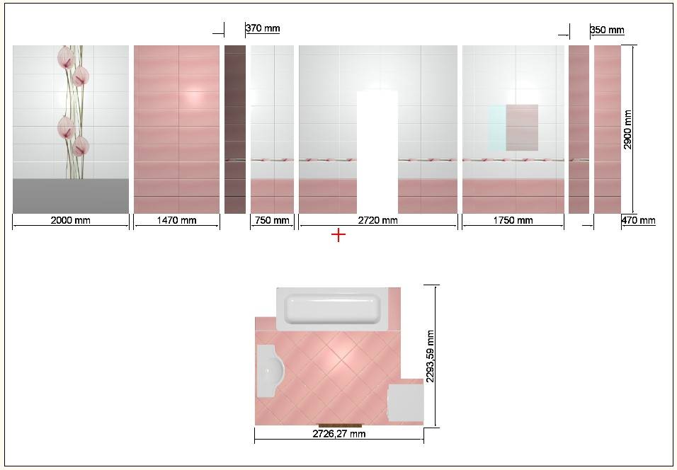 Варианты раскладки плитки в ванной: примеры, сочетания и раскладки, дизайн
 - 27 фото