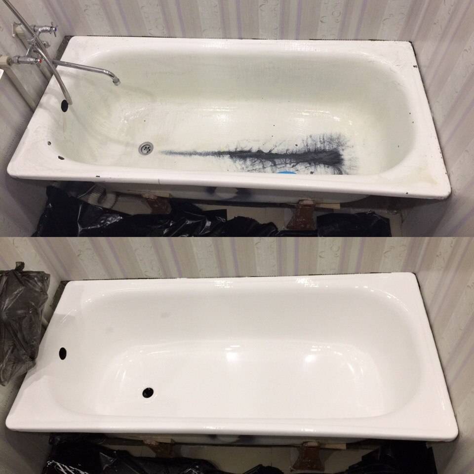 Реставрация чугунной ванны своими руками: эмалировка жидким акрилом (+ видео)