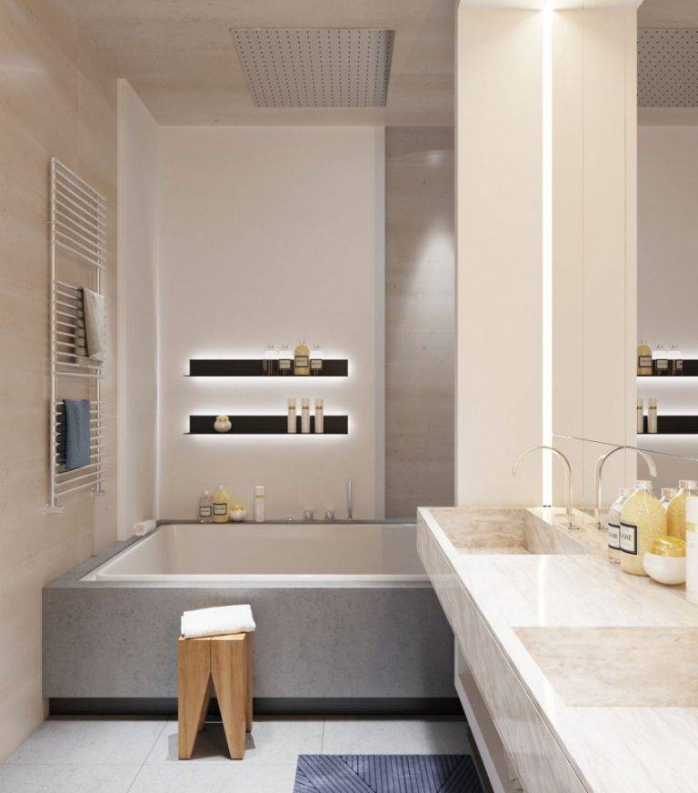 Красивый интерьер ванной комнаты в стиле минимализм: 40 идей дизайна