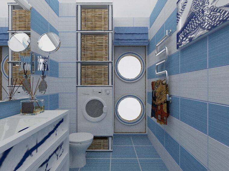 Ванная в морском стиле - идеи декора помещения