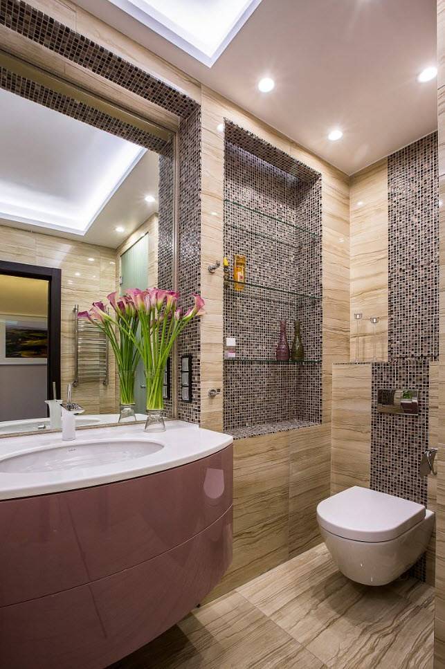 Дизайн ванной с мозаикой – обсуждаем плюсы и минусы