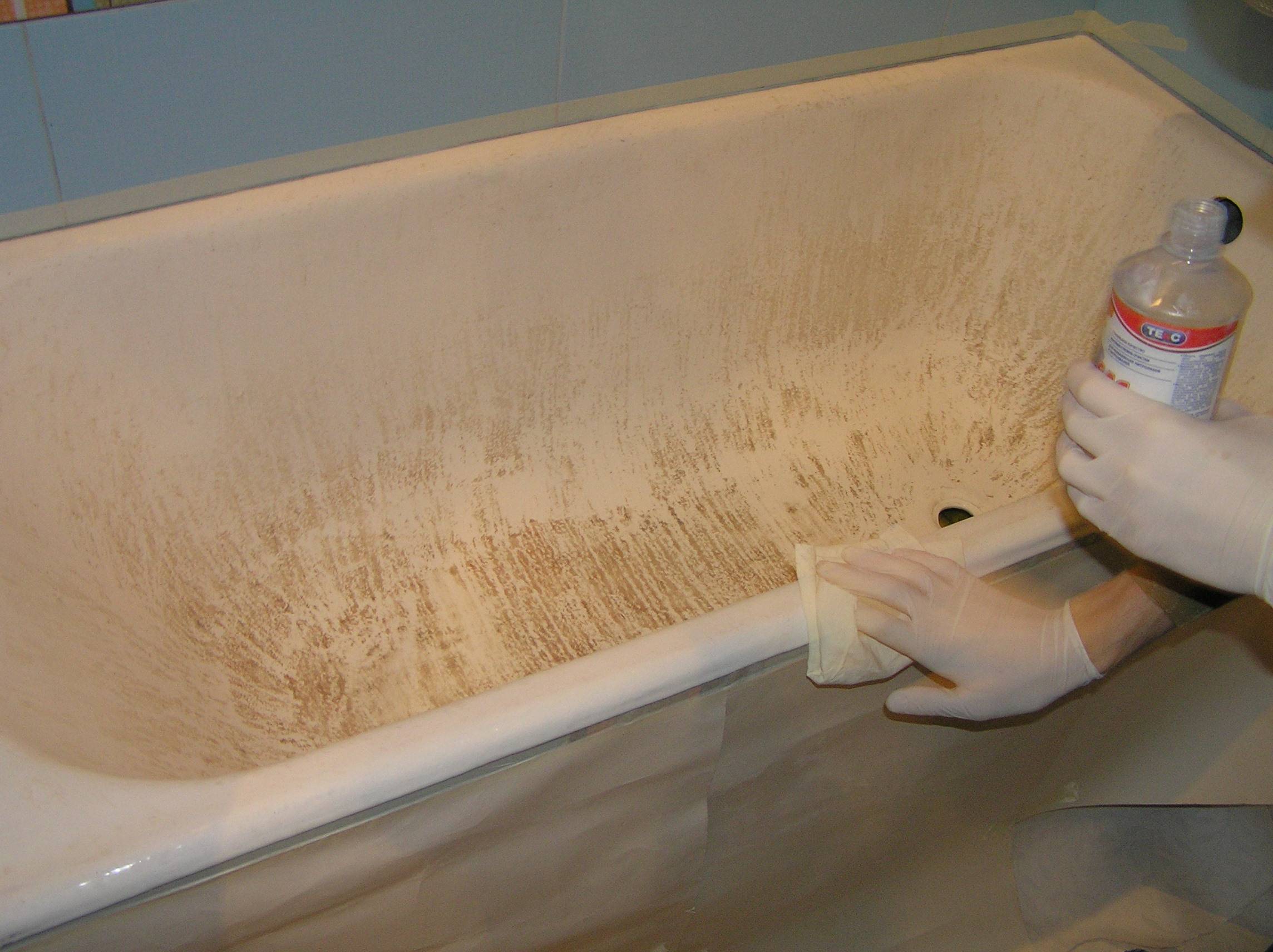 Как правильно произвести восстановление эмали ванны своими руками