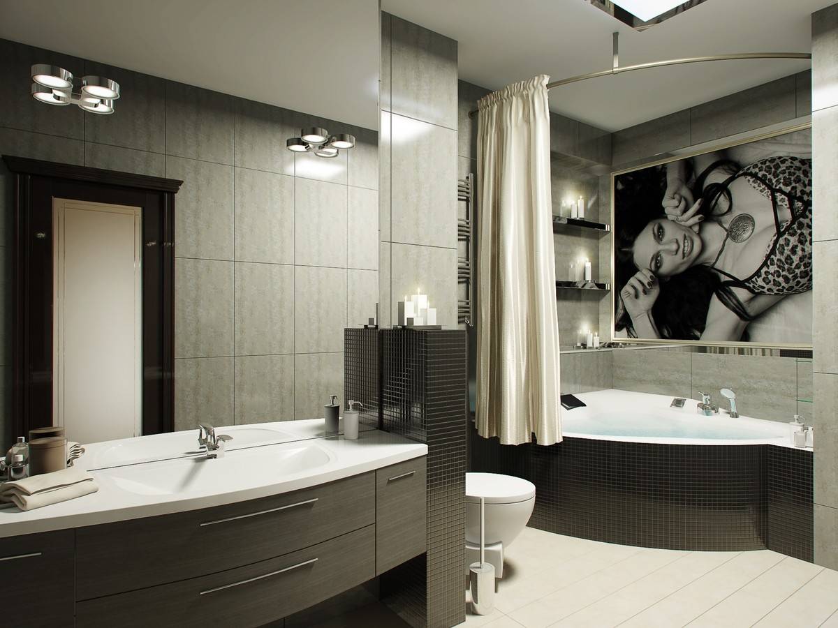 Угловая ванная комната - 35 фото красивого интерьера. как сделать идеальную ванную в современном стиле?