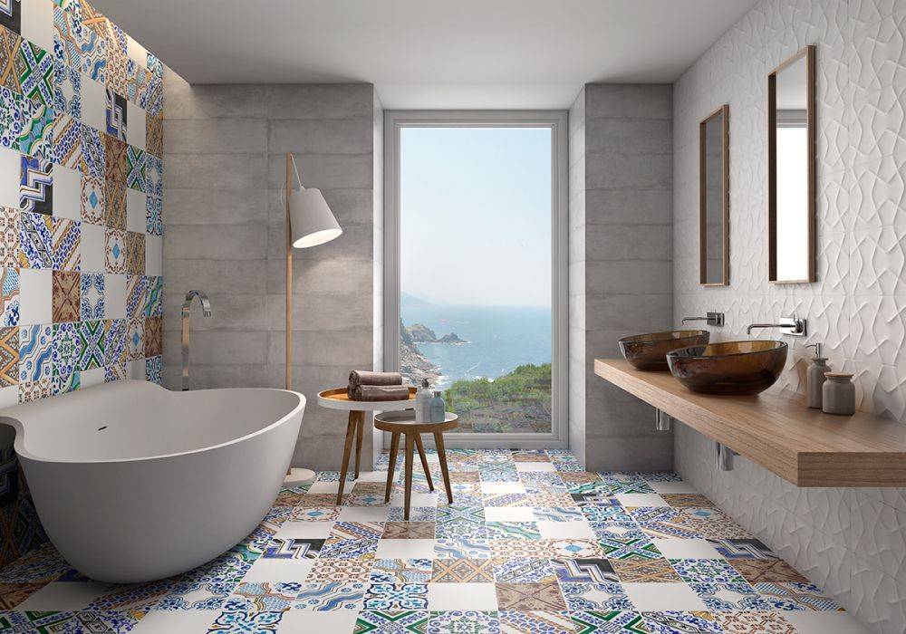 Варианты укладки настенной плитки в ванной комнате: фото, дизайн, схемы выкладки