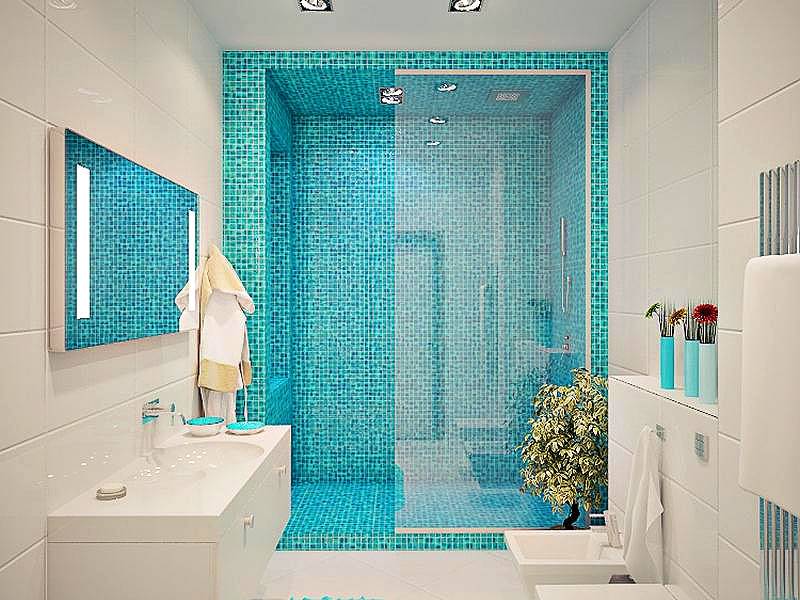 Мозаика в дизайне ванной комнаты (35 фото)