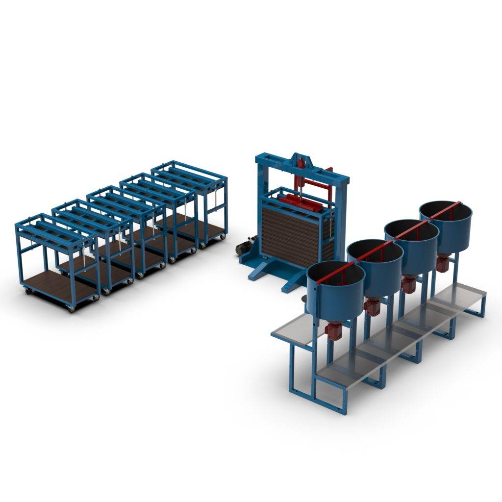 Производство резиновой плитки: оборудование для мини завода, миксер, пресс