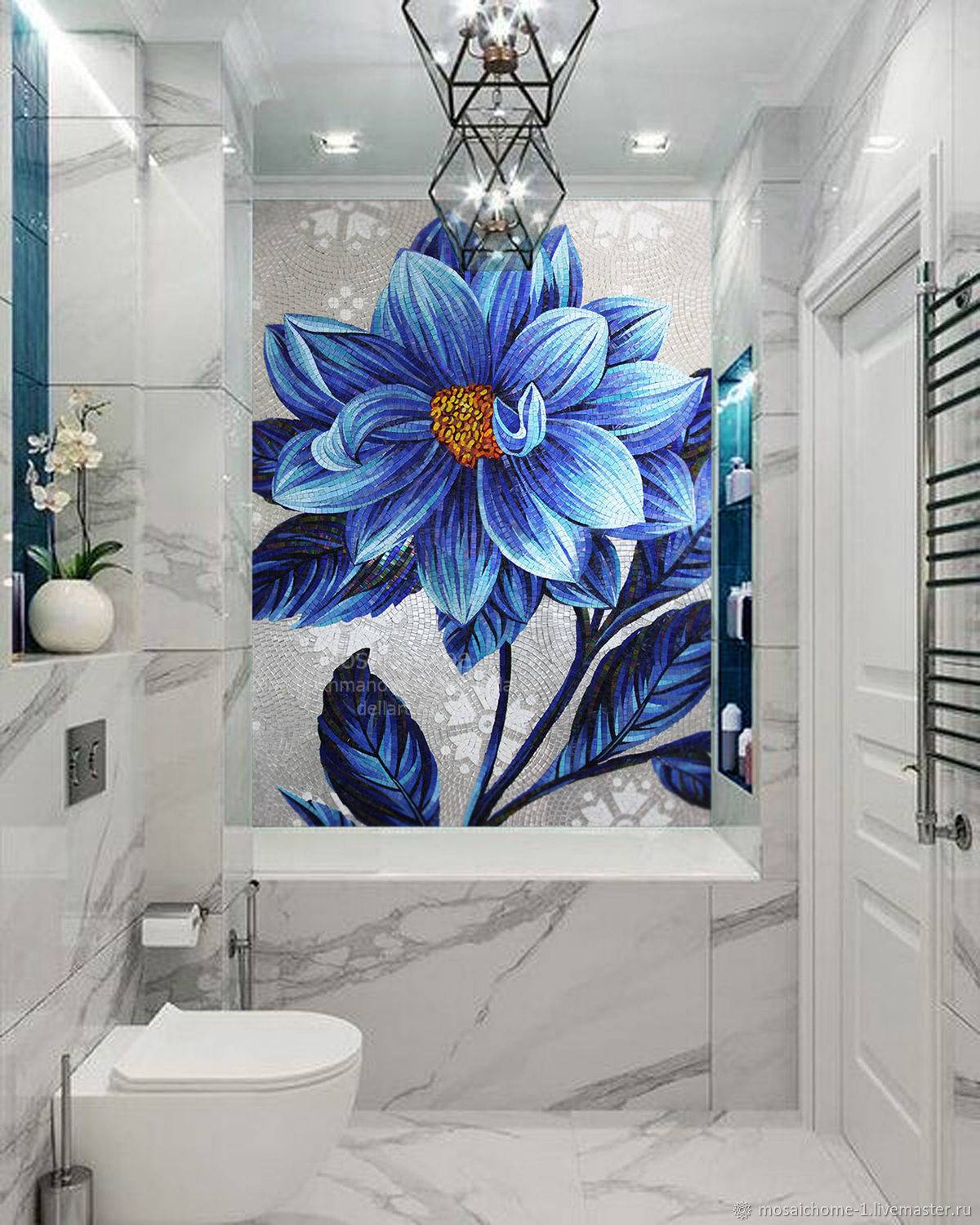 Мозаичное панно (45 фото): декор из стеклянной мозаики своими руками в ванную комнату и художественное оформление на стену для кухни