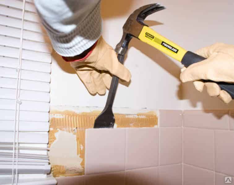 Как снять плитку со стены - правила демонтажа плитки
