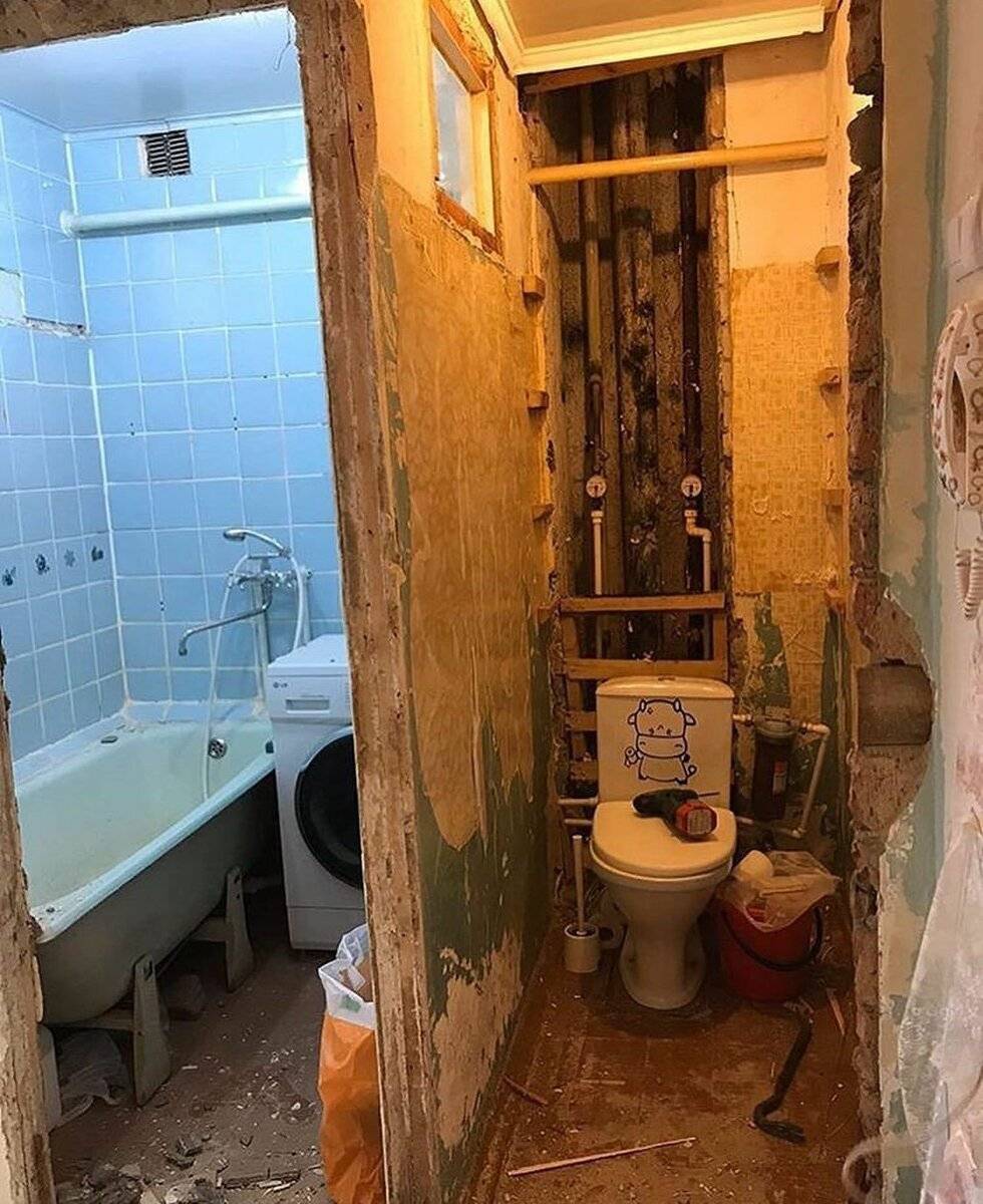 Туалет с ванной в хрущевке