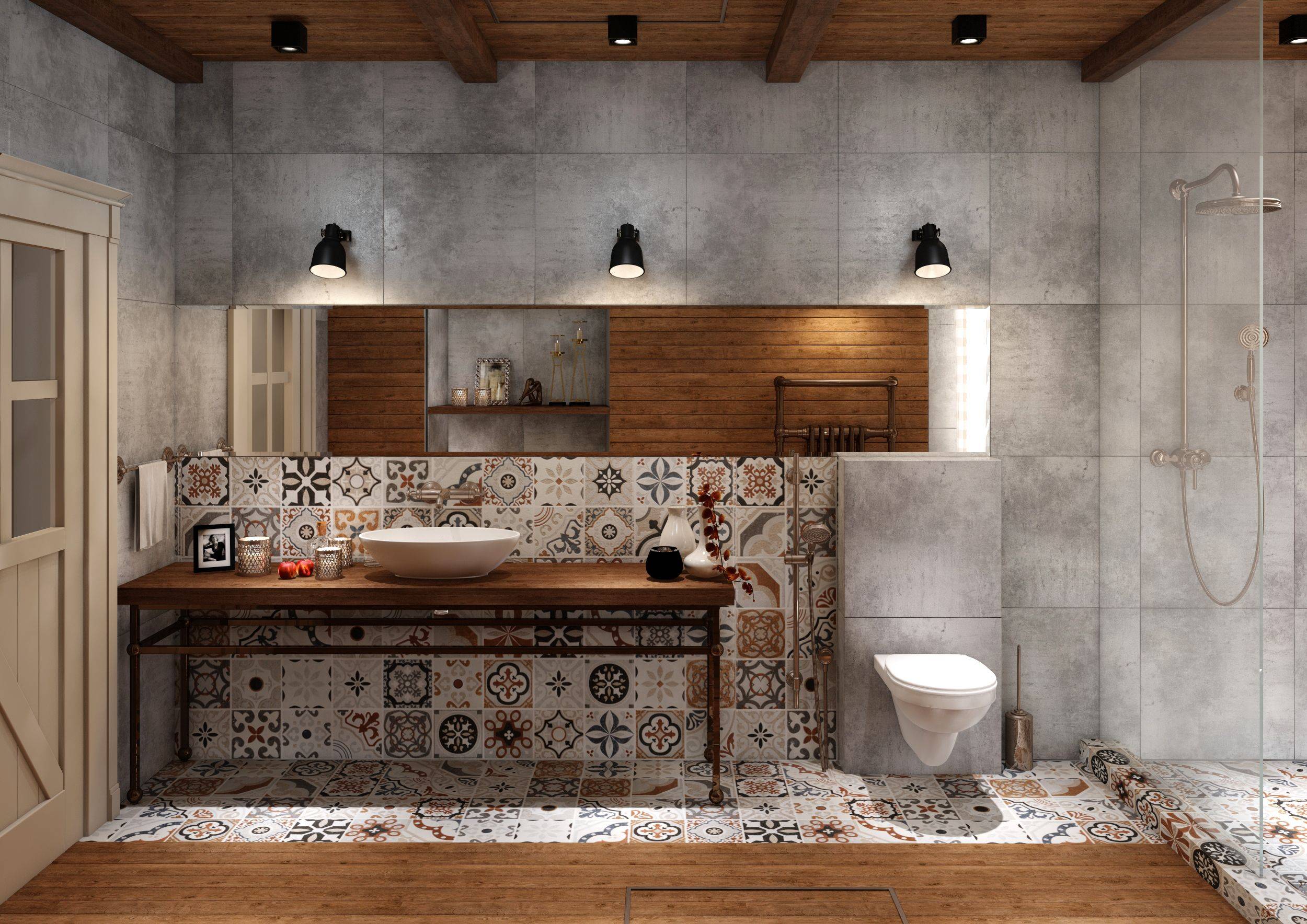 Ванная комната лофт – дизайн