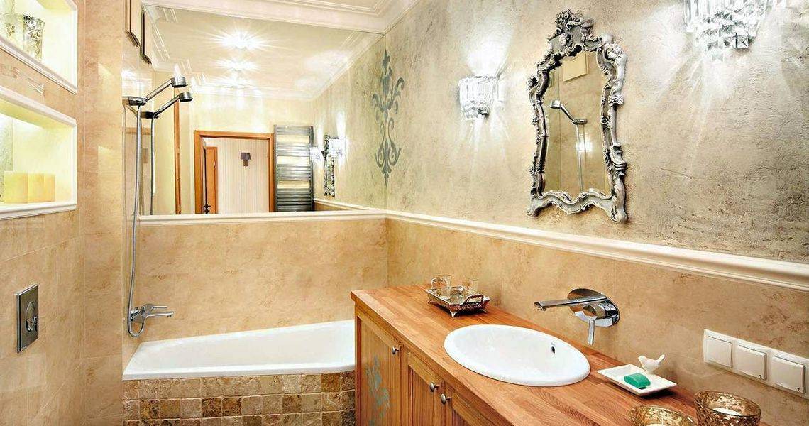 Декоративная штукатурка в ванной комнате своими руками, фото и советы