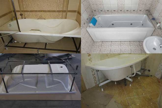 Как устанавливаются угловые ассиметричные акриловые ванны?