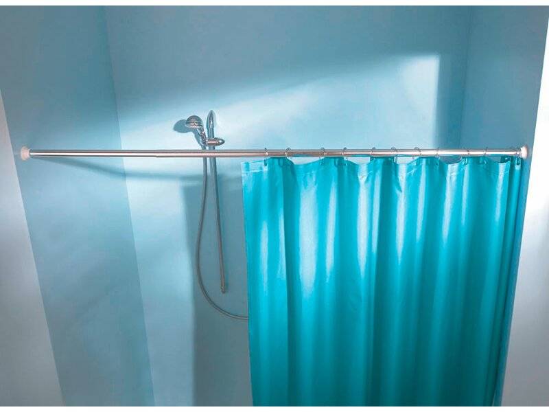Штанга для шторы в ванной: круглая, дуговая, угловая, выбрать и правильно установить