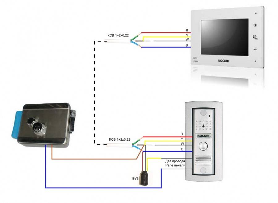 Видеодомофон схема подключения с электромагнитным замком