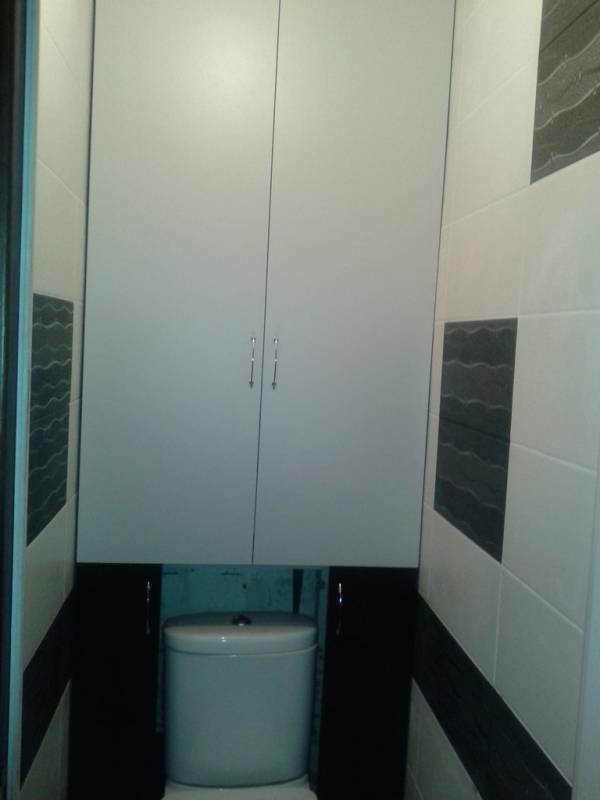 Шкаф в туалет: удобный способ скрыть все необходимое  подробно, на фото