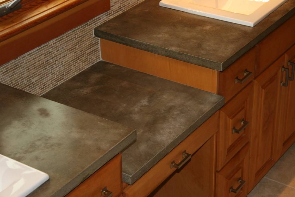 Кухонная столешница из керамогранита. изготовление, дизайн, фото