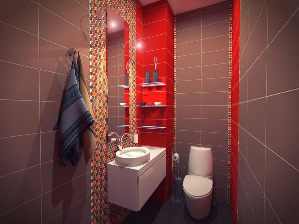 Интерьер ванной комнаты совмещенной с туалетом