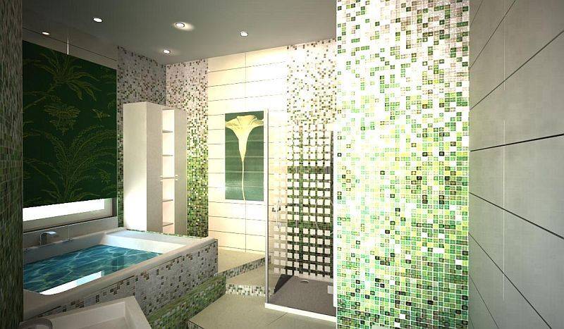 Дизайн ванной комнаты с мозаикой, фото оформления интерьеров и дизайна