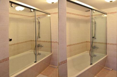 Стеклянная штора — эффектное решение для ванной комнаты