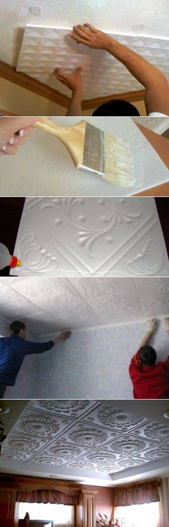 Как правильно клеить потолочную плитку | разметка потолка