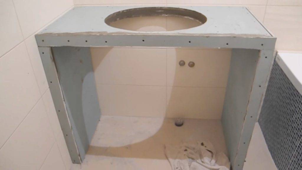 Столешница из гипсокартона в ванной и на кухне под раковину: фото